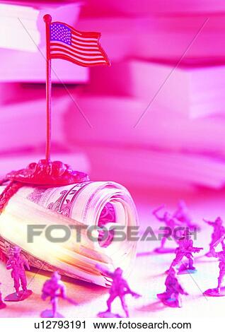 Stock Image - solider, indoor, light, money, book, cash. Fotosearch