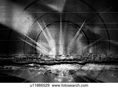 Stock Photo - Concentric circles superimposed on an image of the sea. Fotosearch