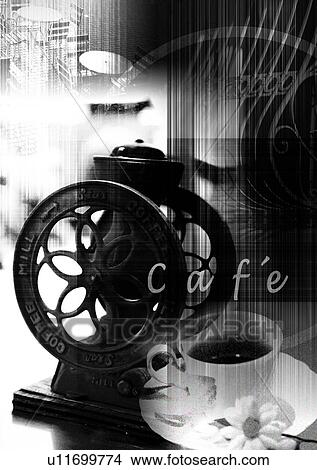 Table fan and coffee superimposed on a brown background View Large Photo Image Picture - Table fan and coffee superimposed on a brown background. Fotosearch