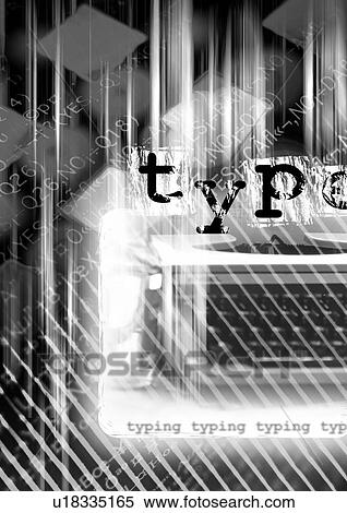 Stock Photography - Text superimposed on a black and white pattern. Fotosearch