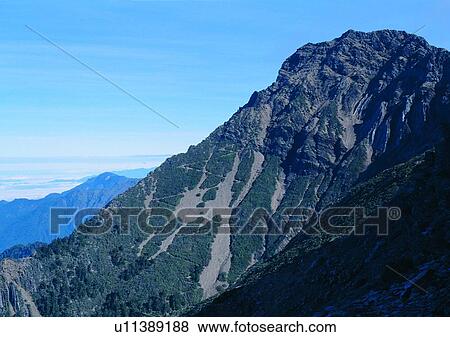 Stock Photo - grass, sky, cloud, mountain, nature, sun light. Fotosearch
