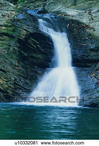 Stock Image - mountain, rock, nature, sky, cloud, waterfall. Fotosearch