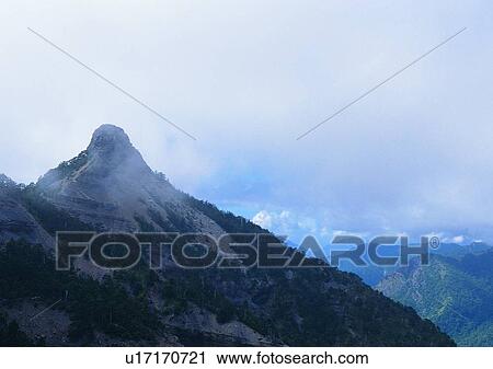 Stock Image - mountain, sky, cloud, nature, peak, grass. Fotosearch