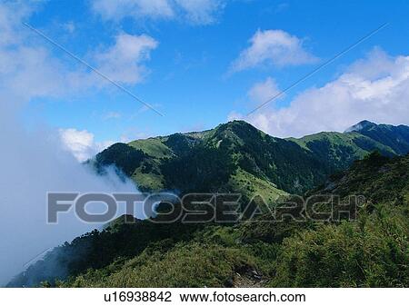 Stock Image - nature, mountain, sky, grass, cloud. Fotosearch