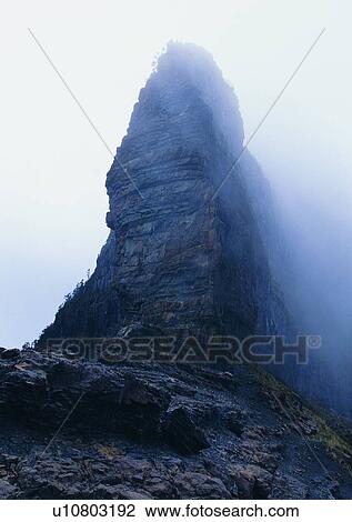 Stock Image - nature, sky, cloud, mountain, grass, fog. Fotosearch