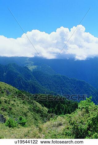 Stock Image - nature, sky, cloud, mountain, grass. Fotosearch