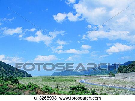 nature, sky, cloud, mountain, grass, river View Large Photo Image Stock Photo - nature, sky, cloud, mountain, grass, river. Fotosearch
