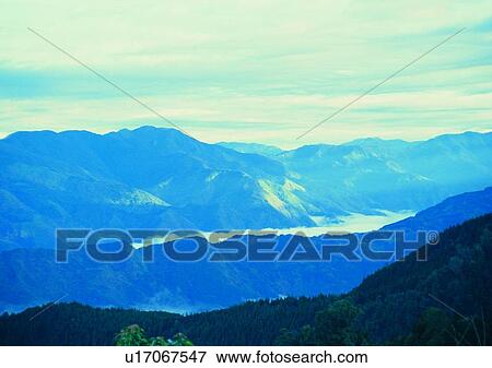 Stock Photo - nature, sky, cloud, mountain, peak, fog. Fotosearch
