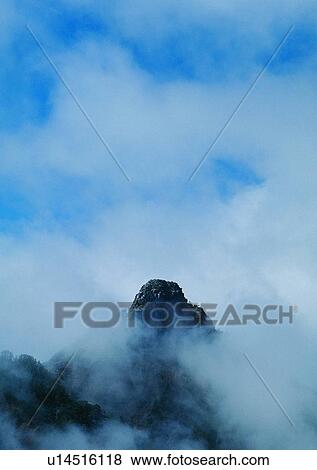 Stock Photo - nature, sky, cloud, mountain, peak. Fotosearch