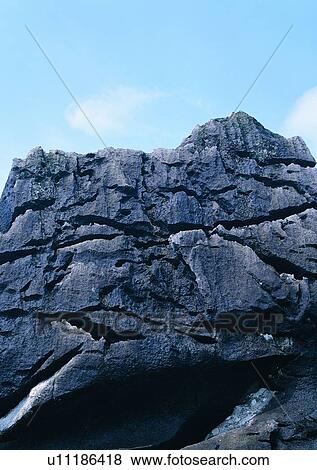 Stock Photo - rock, mountain, grass, cloud, nature, sky. Fotosearch