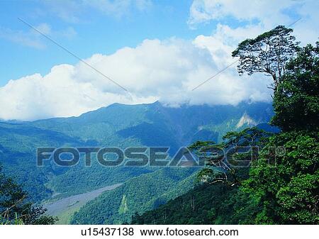 Stock Photo - sky, grass, mountain, nature, cloud, river. Fotosearch