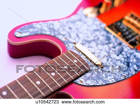 Stock Image - Close-Up, Cut Out, Electric Guitar, Fret, Guitar. Fotosearch
