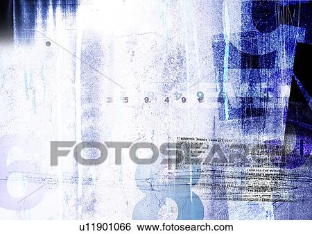 Stock Photograph - Close-up of numbers superimposed on a grey background. Fotosearch