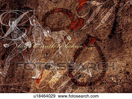 Stock Photo - Close-up of the human form superimposed on a brown background. Fotosearch