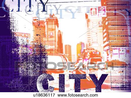 Stock Photo - Close-up of words superimposed on a grid pattern. Fotosearch