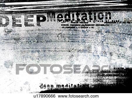 Stock Photograph - Close-up of words superimposed on a black and white background. Fotosearch