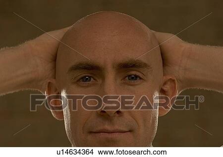 Bald man portrait. View Large Photo Image Picture - Bald man portrait.. Fotosearch