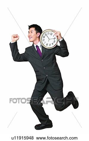 Cheerful, Seconds Hand, Smiling, Cut Out, Running, Urgency, Toothy Smile View Large Photo Image Stock Photo - Cheerful, Seconds Hand, Smiling, Cut Out, Running, Urgency, Toothy Smile. Fotosearch