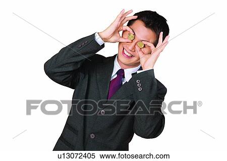 Stock Photography - Happiness, Tilt, One Person, Toothy Smile, Holding, Agreement. Fotosearch