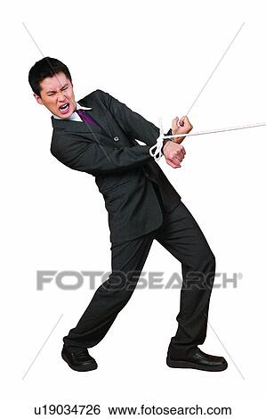 Stock Photograph - Human Hand, Handcuffs, Trapped, Rope, Cut Out. Fotosearch