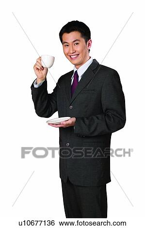 Stock Photograph - Smiling, Formal Clothing, Business, Black Hair, Cut Out, Looking At Camera, Clipping Path. Fotosearch