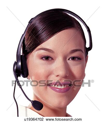 business attitude, indoor, headphone, woman, happy, expression, career View Large Photo Image Stock Image - business attitude, indoor, headphone, woman, happy, expression, career. Fotosearch