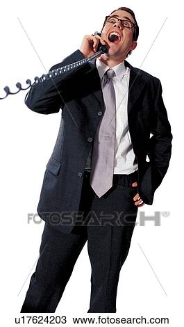 businessman, business attitude, white background, on the phone, telephone receiver, young adult View Large Photo Image Stock Image - businessman, business attitude, white background, on the phone, telephone receiver, young adult. Fotosearch