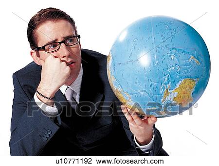 Stock Image - clipping path, surprised, accessibility, business attitude, suit, young adult. Fotosearch