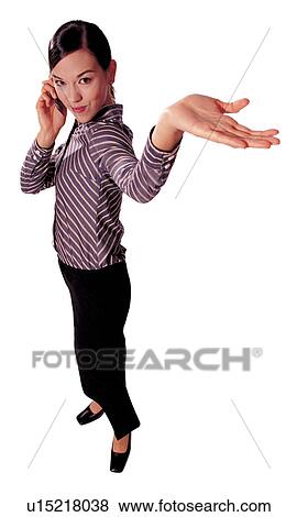 Stock Photo - culture, emotion, mobile phone, business attitude, career. Fotosearch