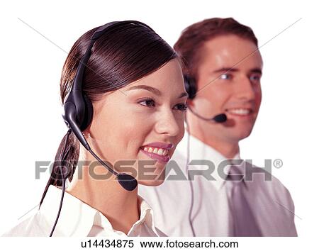 Stock Photography - head and shoulders, white background, strength, business, emotion, happiness. Fotosearch