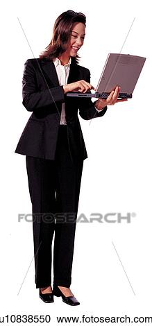 Stock Image - holding, expression, clipping path, young adult. Fotosearch