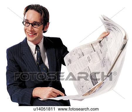 holding, newspaper, smiling, well dressed, business, reading View Large Photo Image Stock Image - holding, newspaper, smiling, well dressed, business, reading. Fotosearch