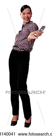 Stock Image - one person, profession, smiling, on the phone, lifestyle. Fotosearch