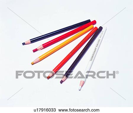 Stock Image - colored pencil, stationery, crayon. Fotosearch