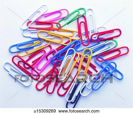 , paper clip, stationery, multicolor View Large Photo Image Stock Photo - , paper clip, stationery, multicolor. Fotosearch