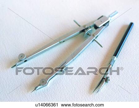 Stock Image - stationery, compass, divider. Fotosearch
