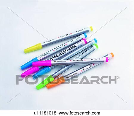 Stock Photo - stationery, felt-tip pen, colorful. Fotosearch