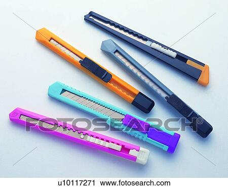stationery, knife, colorful View Large Photo Image Stock Image - stationery, knife, colorful. Fotosearch