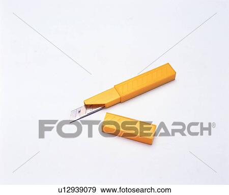 stationery, knife, yellow View Large Photo Image Stock Photo - stationery, knife, yellow. Fotosearch