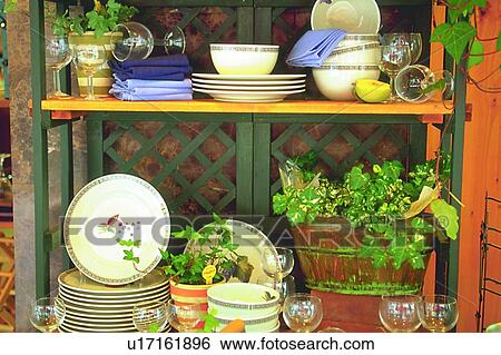 Stock Photograph - object, decoration, life, rack, tableware, plate. Fotosearch