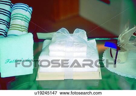 Stock Photo - object, decoration, life, table, gift, ribbon. Fotosearch