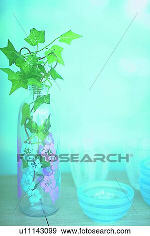 Stock Photo - object, decoration, life, vase, plant, leaf. Fotosearch