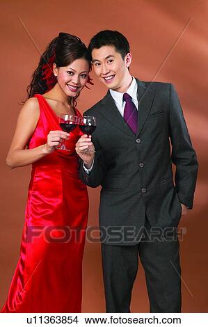 Picture - Affectionate, Asian Ethnicity, Alcoholism, Alcohol, Adults Only. Fotosearch