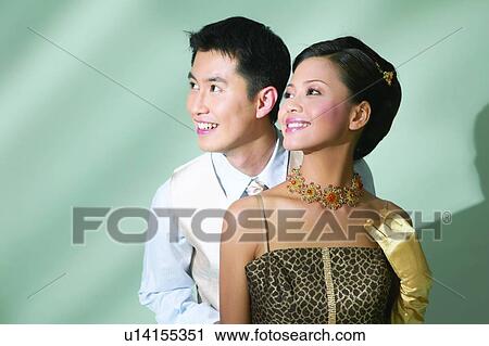 Stock Image - Lifestyles, Black Hair, Tie, Happiness, Behind. Fotosearch
