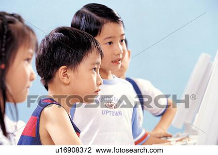 Stock Image - asian ethnicity, childhood, child, 5-6 years. Fotosearch