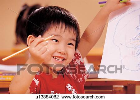 head and shoulders, holding, indoor, color pencil, 5-6 years, art work View Large Photo Image Stock Image - head and shoulders, holding, indoor, color pencil, 5-6 years, art work. Fotosearch