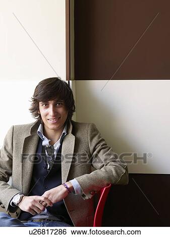 Stock Photograph - Portrait of teenage male. Fotosearch