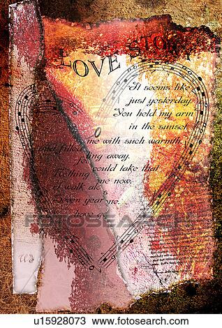 Stock Image - Heart shape superimposed on a page from a book. Fotosearch