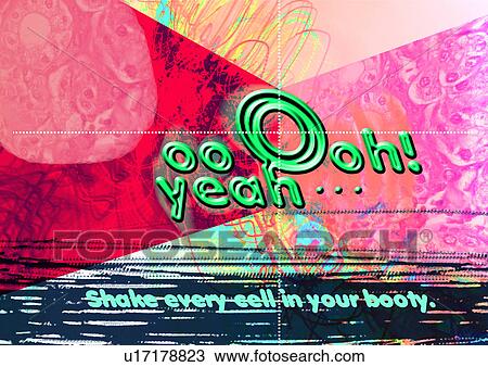 Stock Image - Song lyrics superimposed on a multi colored background. Fotosearch