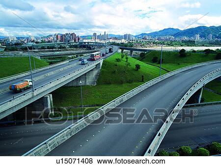 Blue, Bridge, Building, Car, Cloud View Large Photo Image Stock Photo - Blue, Bridge, Building, Car, Cloud. Fotosearch